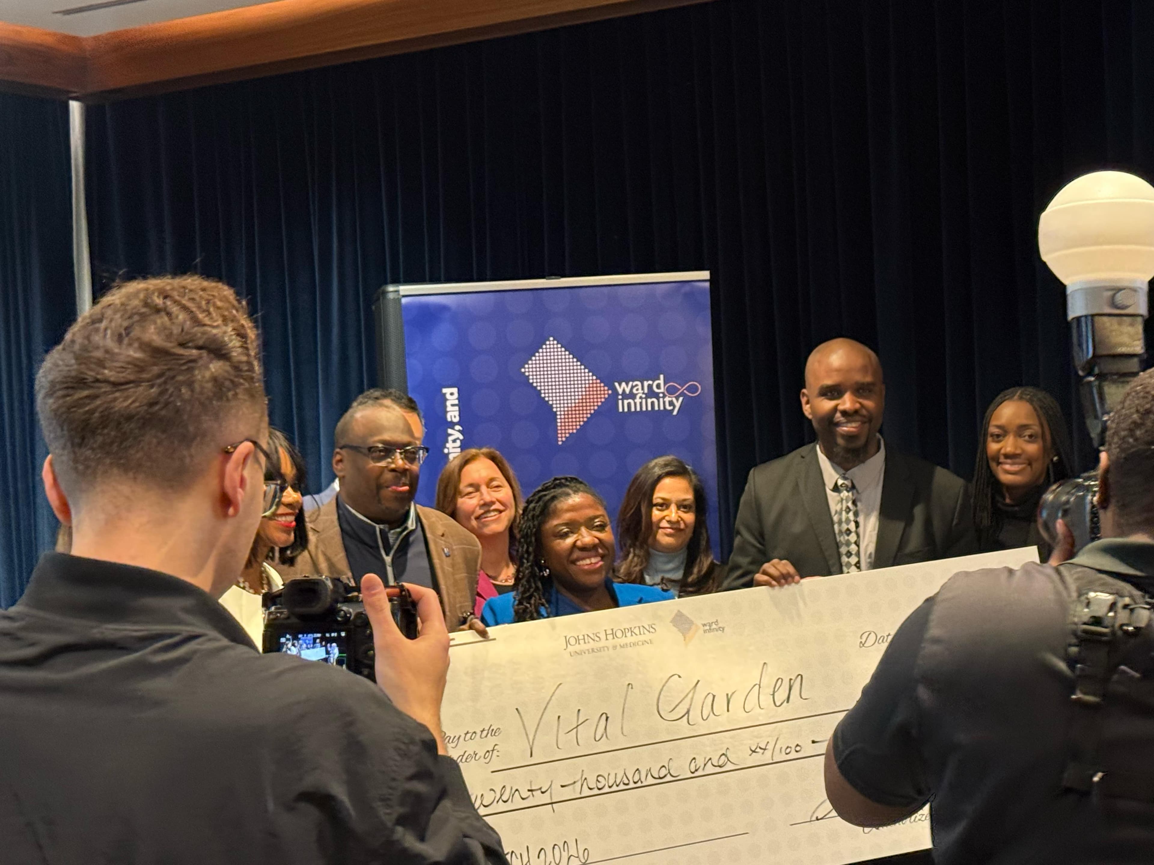 Vital Guardian team winning the Johns Hopkins Ward Infiniti pitch competition